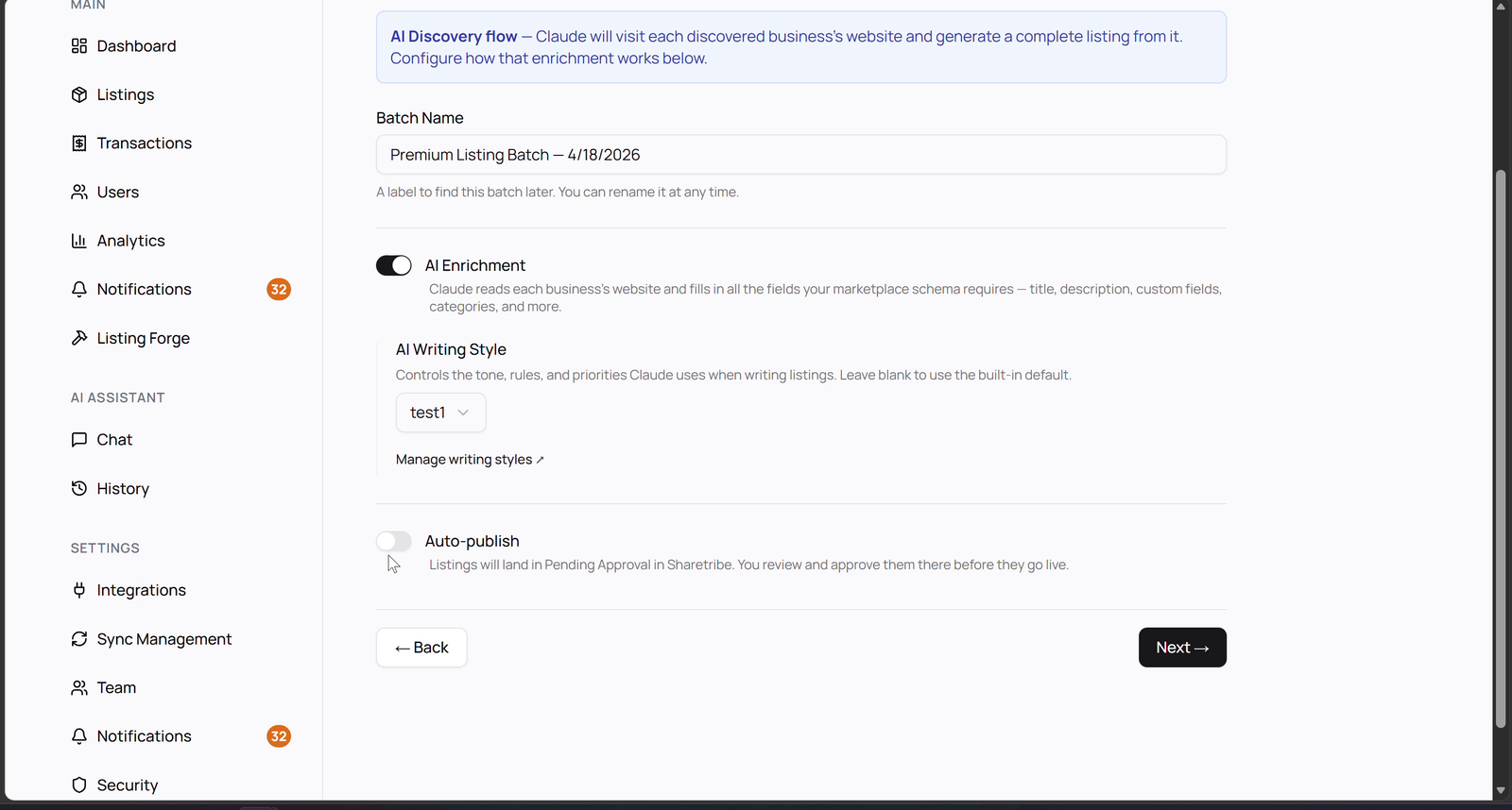 Website Auto-Import